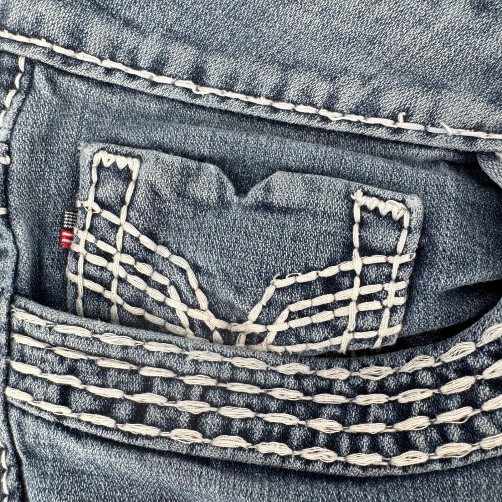 Vigoss‎ Chelsea Slim Boot Jeans Blue Contrast Stitch Bling Size 15/16 L35 (L32) - Picture 14 of 16